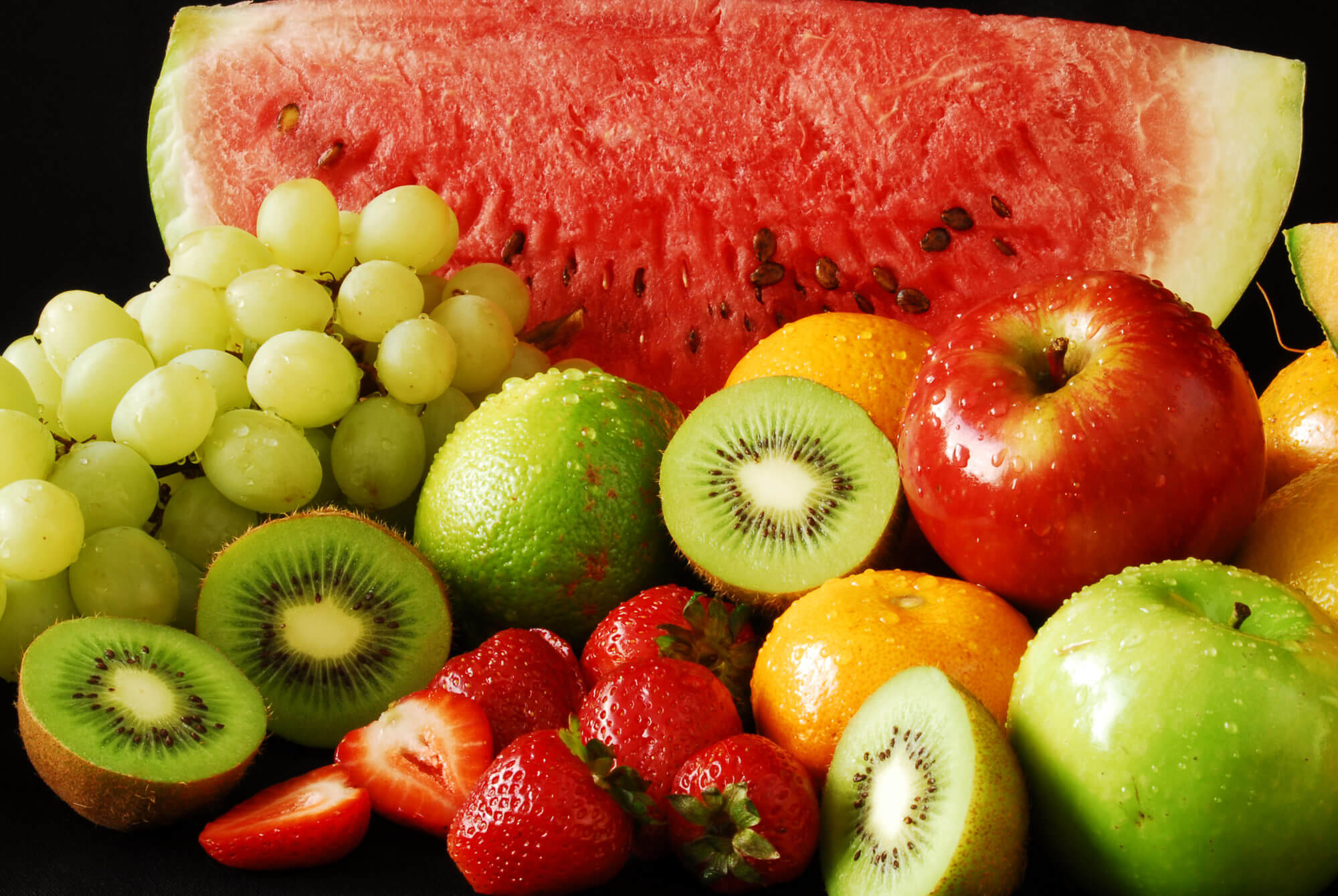 colorful fresh group fruits